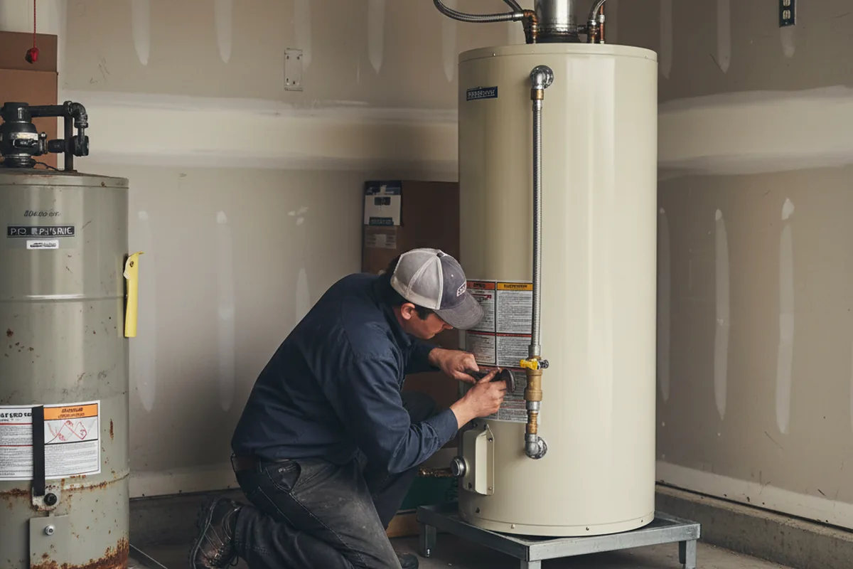Water heater and shutoff valve replacement in Utica